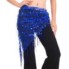 New Women Belly Dance Triangle Hand Make Sequin Tassles Mesh Hip Scarf Wrap 9 Colors  J4U66