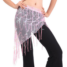 New Women Belly Dance Triangle Hand Make Sequin Tassles Mesh Hip Scarf Wrap 9 Colors  J4U66