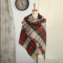 women blanket oversized tartan plaid scarf wrap shawl poncho jacket coat stole J4U66