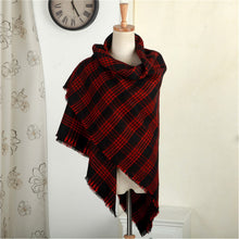 women blanket oversized tartan plaid scarf wrap shawl poncho jacket coat stole J4U66