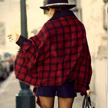 women blanket oversized tartan plaid scarf wrap shawl poncho jacket coat stole J4U66