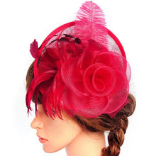 women chic fascinator hat cocktail wedding party church headpiece headband headwear J4U66