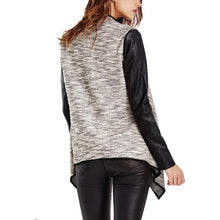 New Women Fashion Fall Pu Leather Long Sleeve Irregular Jacket Coat Outwear PY3 J4U66
