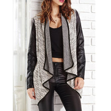 New Women Fashion Fall Pu Leather Long Sleeve Irregular Jacket Coat Outwear PY3 J4U66