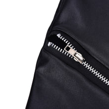 Women Faux Leather Leggings Slim Pants Elastic Stretch Skinny Pants Trousers Pencil Pants Black J4U66