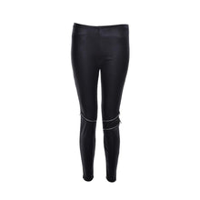 Women Faux Leather Leggings Slim Pants Elastic Stretch Skinny Pants Trousers Pencil Pants Black J4U66