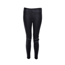 Women Faux Leather Leggings Slim Pants Elastic Stretch Skinny Pants Trousers Pencil Pants Black J4U66