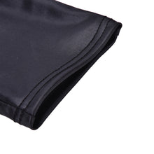 Women Faux Leather Leggings Slim Pants Elastic Stretch Skinny Pants Trousers Pencil Pants Black J4U66