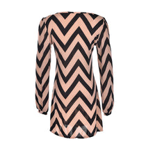 Women Formal Elegant OL Office Dress Dress Loose Evening Party Casual Knee-length Dress Wave Printing J4U66
