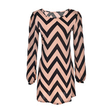 Women Formal Elegant OL Office Dress Dress Loose Evening Party Casual Knee-length Dress Wave Printing J4U66