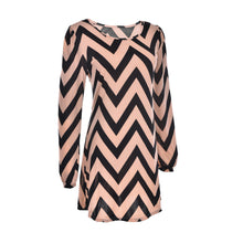 Women Formal Elegant OL Office Dress Dress Loose Evening Party Casual Knee-length Dress Wave Printing J4U66