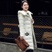 women full sleeve parkas coat cotton padded long over knee thick warm black coat casual clothing J4U66