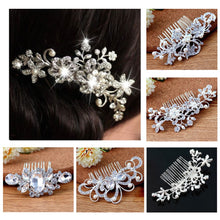 Women Girl Bridal Wedding Silver Crystal Rhinestone Diamante Flower Hair Clip Comb Pin Apparel Accessorie Headwear Hair Comb J4U66