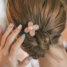 Women Hair Accessories Rhinestone Flower Crystal Hair Rope Imitation Pearl Floral Elastic Headband Rubber Pink Hair Band J4U66