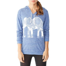 Hoodies Long Sleeve Elephant Print Sweatshirt Casual Basic Mujer Black Gray Hoodies S-XXL J4U66