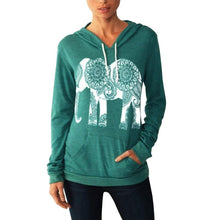 women hoodies long sleeve elephant print sweatshirt casual basic mujer black gray hoodies xxl J4U66