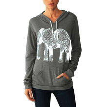 women hoodies long sleeve elephant print sweatshirt casual basic mujer black gray hoodies xxl J4U66