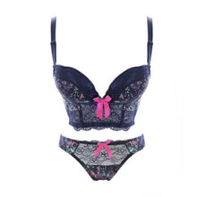 New Women Lace Underwear Push Up Side Support Plunge Bra and Panty Set Lingerie Bras Briefs Sets J4U66