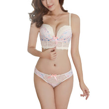 New Women Lace Underwear Push Up Side Support Plunge Bra and Panty Set Lingerie Bras Briefs Sets J4U66