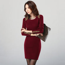New Women Long Sleeve Bodycon Dress Crew Neck Club Evening Party Mini Dresses  J4U66
