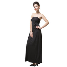 women maxi dress elegant strapless neckline ruched solid dress regular fit one piece black women elegant dress J4U66