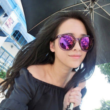 New Women Round Mirrored Lens Sunglasses Eyewear Plastic Frame Jelly Sun Glasses UV400  J4U66