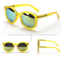New Women Round Mirrored Lens Sunglasses Eyewear Plastic Frame Jelly Sun Glasses UV400  J4U66