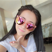 New Women Round Mirrored Lens Sunglasses Eyewear Plastic Frame Jelly Sun Glasses UV400  J4U66