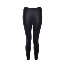 Women Sexy Faux Leather Leggings Slim Pant Elastic Stretch Skinny Pants Trousers Black J4U66