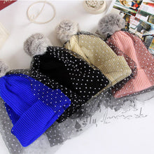 Stylish Knitted Hat Cap Supermodel Net Yarn Wool Hat Hat Beanies J4U66