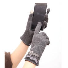 women touch screen cotton warm gloves weaved knit wrist gloves mittens J4U66