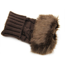 New Women Warm Soft Fur Fingerless Gloves Wrist Hand Knitted Mitten Wool Glove PY6 J4U66