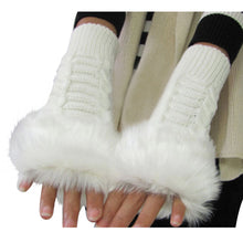 New Women Warm Soft Fur Fingerless Gloves Wrist Hand Knitted Mitten Wool Glove PY6 J4U66