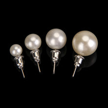 Women's 12 Pair Ear Stud Faux Pearl Round Ball Earrings Set J4U66
