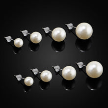Women's 12 Pair Ear Stud Faux Pearl Round Ball Earrings Set J4U66