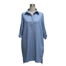 New Women's Casual Loose Short Mini Dress Denim Ladies Long Sleeve Shirt Dresses J4U66