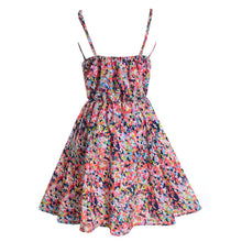 New Women's Floral Sleeveless Chiffon Beach Straps Mini Dress J4U66