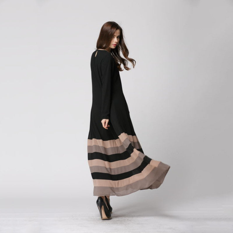 New Women's Sheer Chiffon Islamic Wear Abaya Jilbab Hijab Muslim Rainbow Dress PY3 J4U66