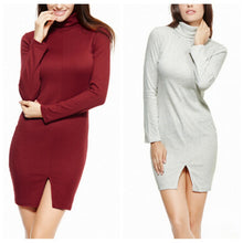womens turtleneck sexy slim bodycon party dress knitwear sweater m l J4U66