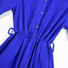 New Women's Vintage A-line Long Sleeve Slim Waist Lapel Party Casual Dresses  J4U66