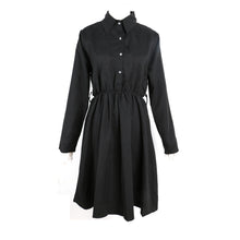 New Women's Vintage A-line Long Sleeve Slim Waist Lapel Party Casual Dresses  J4U66