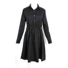 New Women's Vintage A-line Long Sleeve Slim Waist Lapel Party Casual Dresses  J4U66