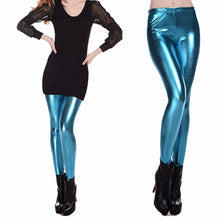 Womens PU Leather Pants High Elastic Waist Leggings Not Crack Slim Leather Leggings Trousers J4U66
