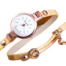 Fashion Women Bracelet Watch Gold Quartz Gift Watch Wristwatch Women Dress Leather Casual Bracelet Watches J4U66