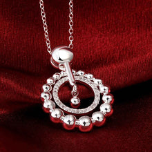 colares femininos sterling silvercircle beads silver plated women necklace chain pendantssmtn3 J4U66