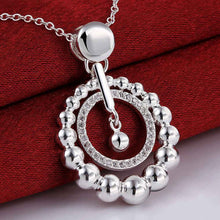 colares femininos sterling silvercircle beads silver plated women necklace chain pendantssmtn3 J4U66