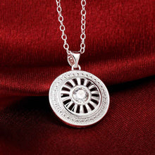 colares femininos sterling silver wheel silver plated women necklace chain pendantssmtn2 J4U66