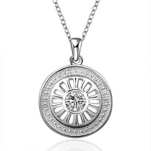colares femininos sterling silver wheel silver plated women necklace chain pendantssmtn2 J4U66