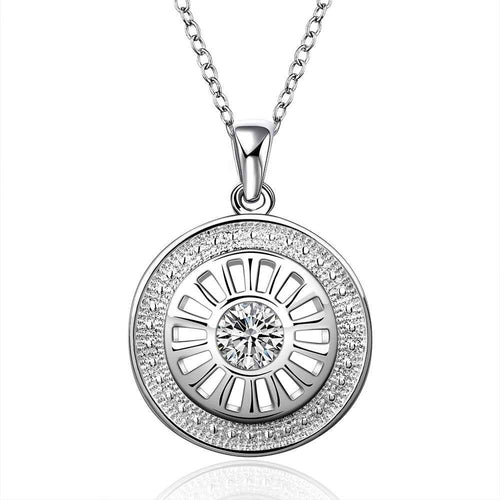 colares femininos sterling silver wheel silver plated women necklace chain pendantssmtn2 J4U66
