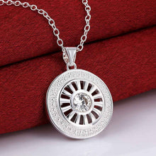 colares femininos sterling silver wheel silver plated women necklace chain pendantssmtn2 J4U66